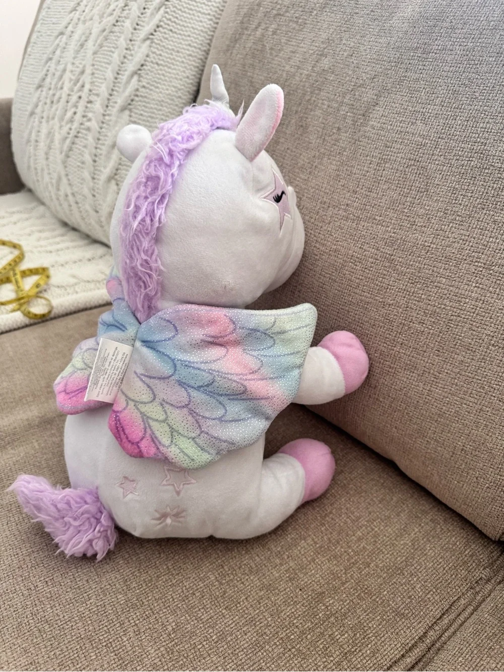 Plush Unicorn Winged Stuffed Toy - Purple & Pastel